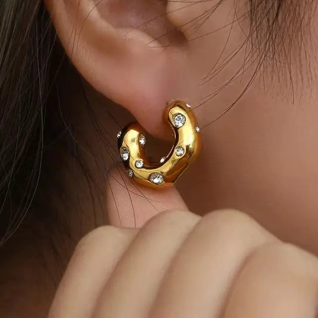 18K Gold Plated Hoop Earrings